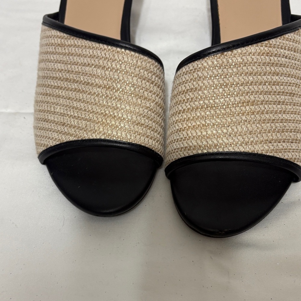 Ann Taylor Black and Cream Women's Mules - Picture 4 of 6